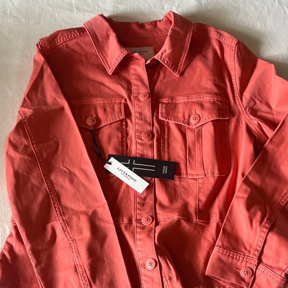 Liverpool Peplum Hem Trucker Jacket - Picture 3 of 8